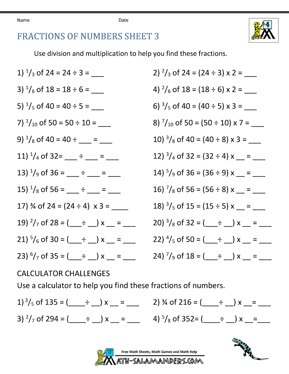Fraction Of A Whole Number Fraction Of A Whole Number