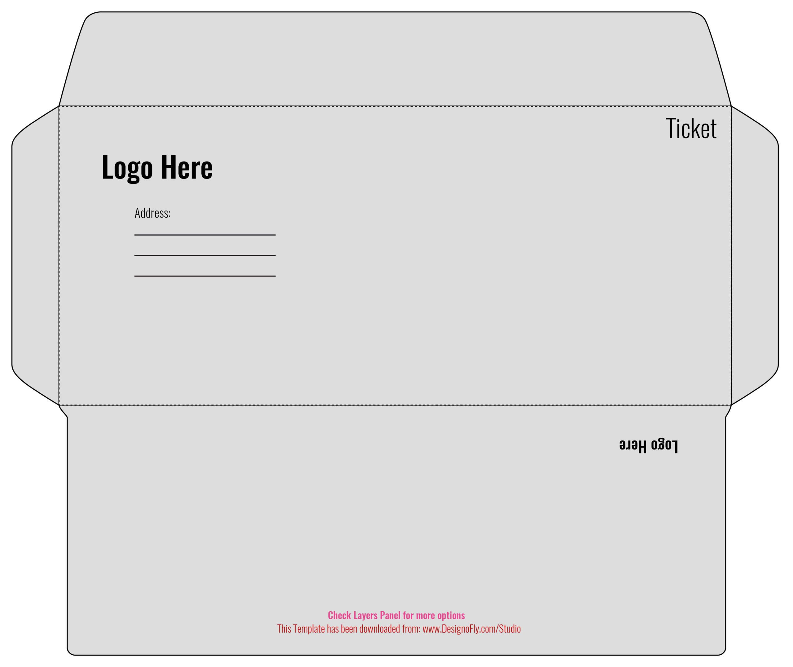 Free Editable Envelope Template DL 9 4 Die Cut AI Format DesignoFly Studio