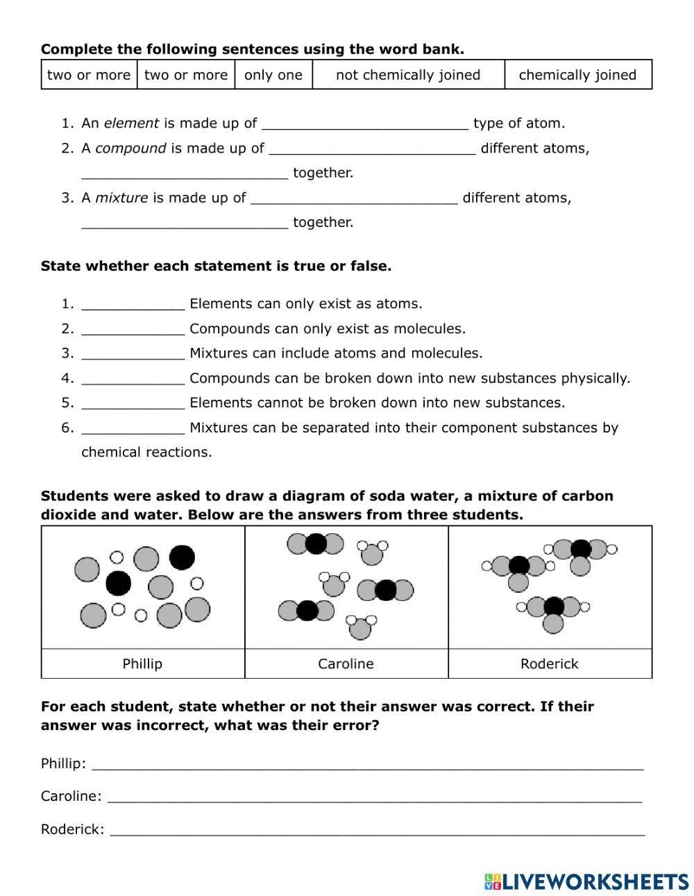 Free Elements Compounds Worksheet Download Free Elements Compounds Worksheet Png Images Free Worksheets On Clipart Library