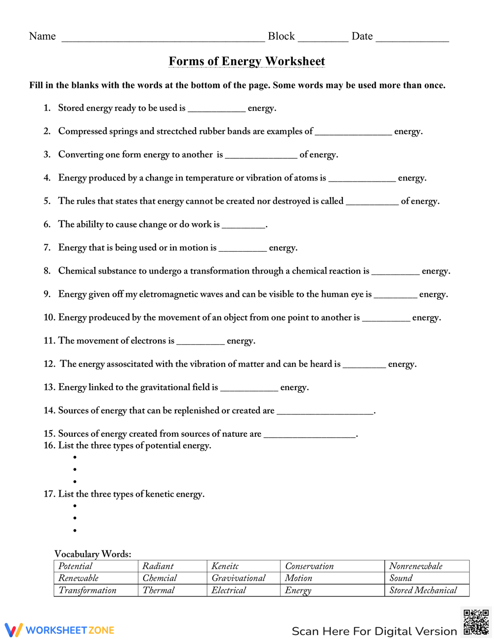 Free Forms Of Energy Worksheet Answer Key Download Free Forms Of Energy Worksheet Answer Key Png Images Free Worksheets On Clipart Library