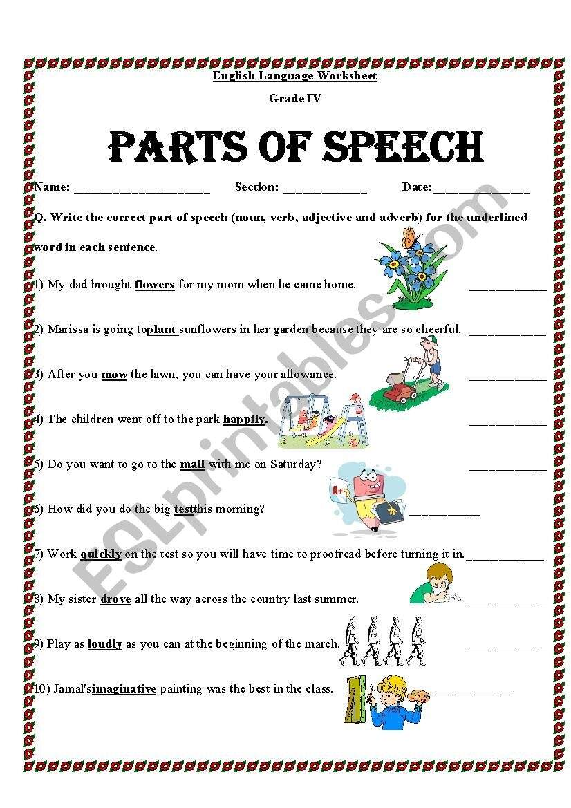 Free Identify Parts Of Speech In A Sentence Worksheet Download Free Identify Parts Of Speech In A Sentence Worksheet Png Images Free Worksheets On Clipart Library