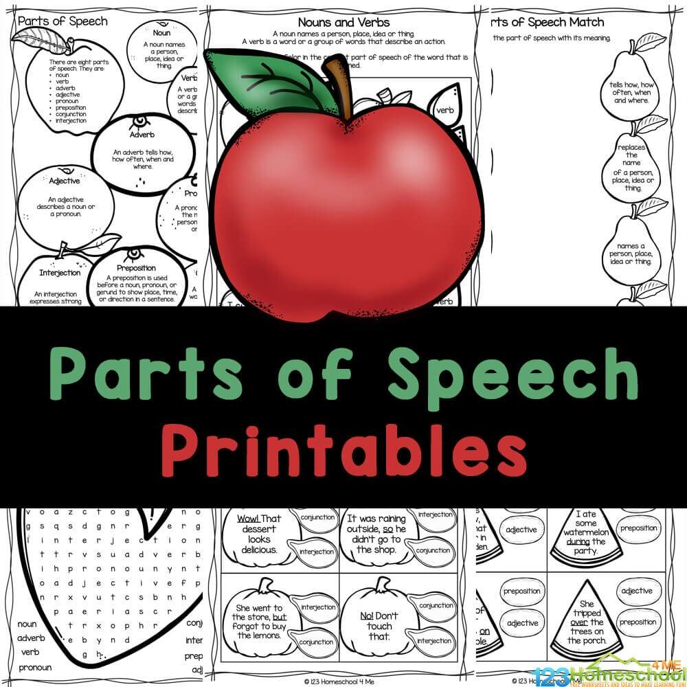 FREE Parts Of Speech Exercises Worksheets With Answers PDF