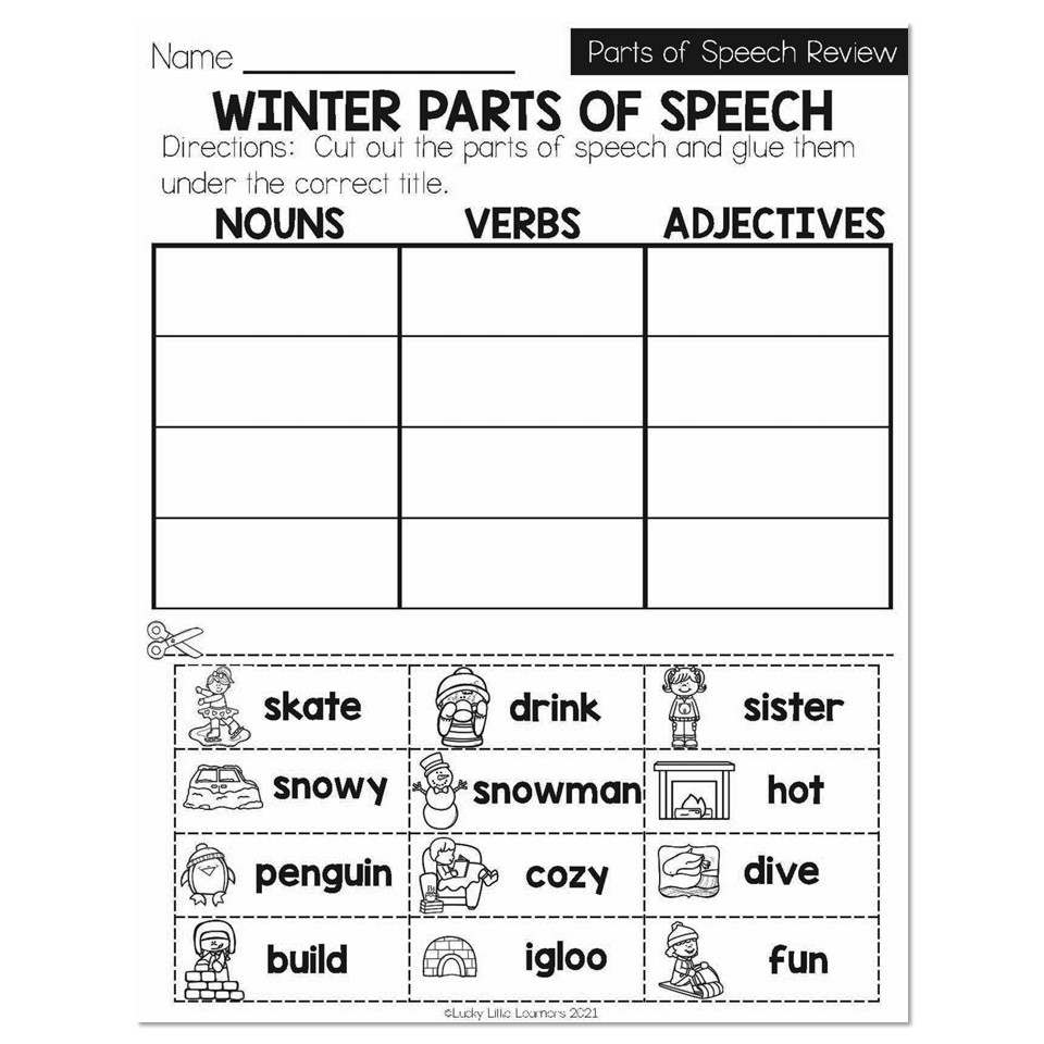Free Parts Of Speech Worksheet For First Grade Download Free Parts Of Speech Worksheet For First Grade Png Images Free Worksheets On Clipart Library Parts Of The Speech NOUNS Posters And Worksheets Etsy
