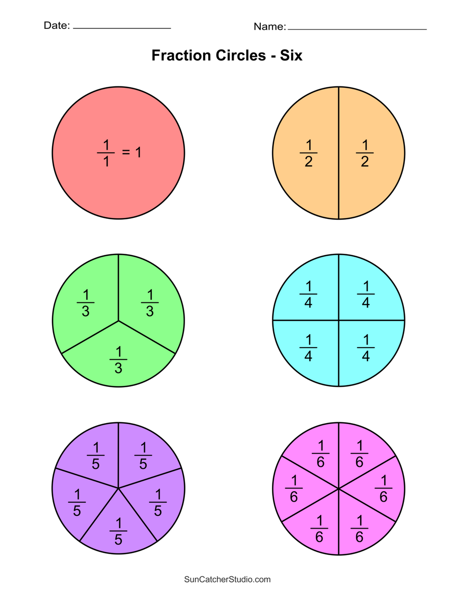 Free Printable Fraction Circles Templates And Worksheets Free Printables Lettering SVG Files Tools Apps