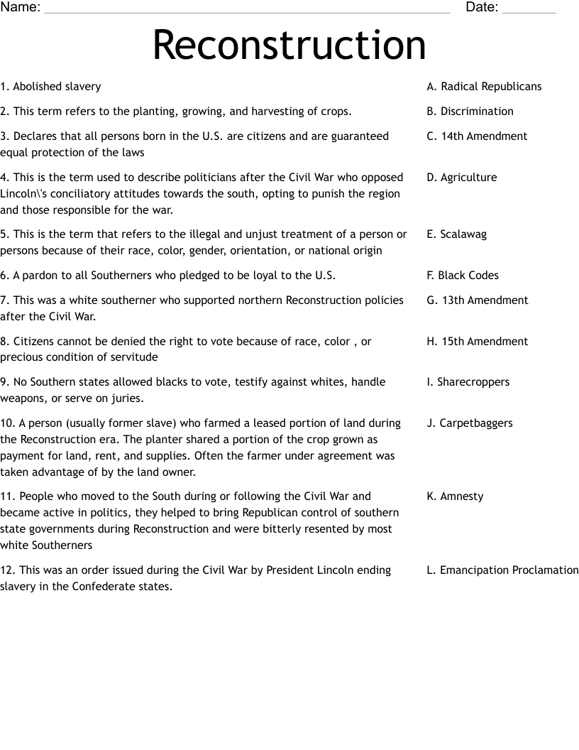 Effects Of The Civil War Reading Packet By Teach Simple Worksheets Library