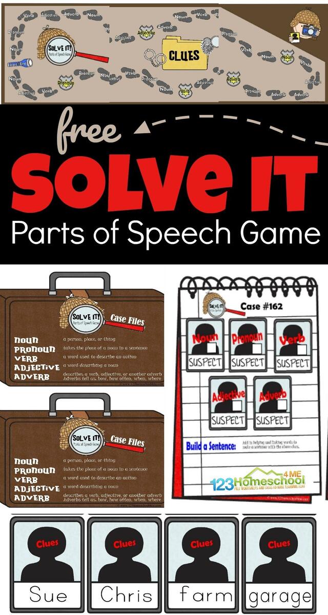 FREE Solve It Parts Of Speech Game FREE Solve It Parts Of Speech Game