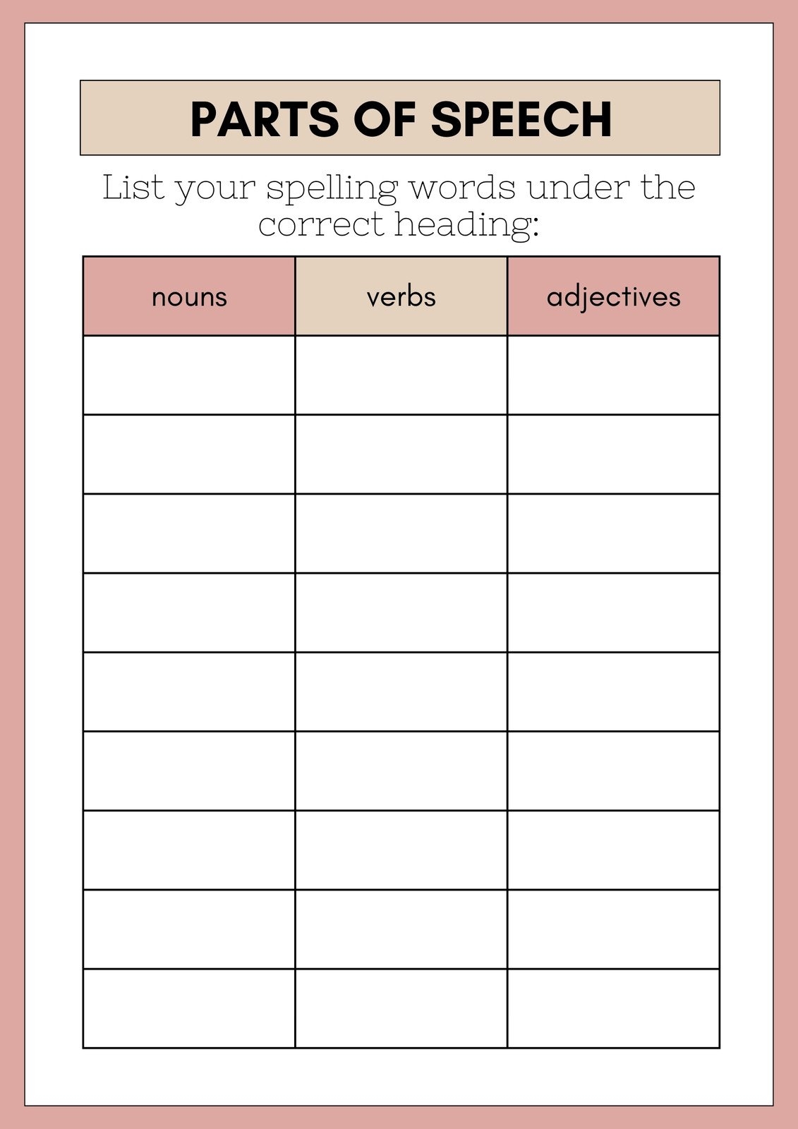 Free Spelling Worksheet Templates To Edit And Print Canva