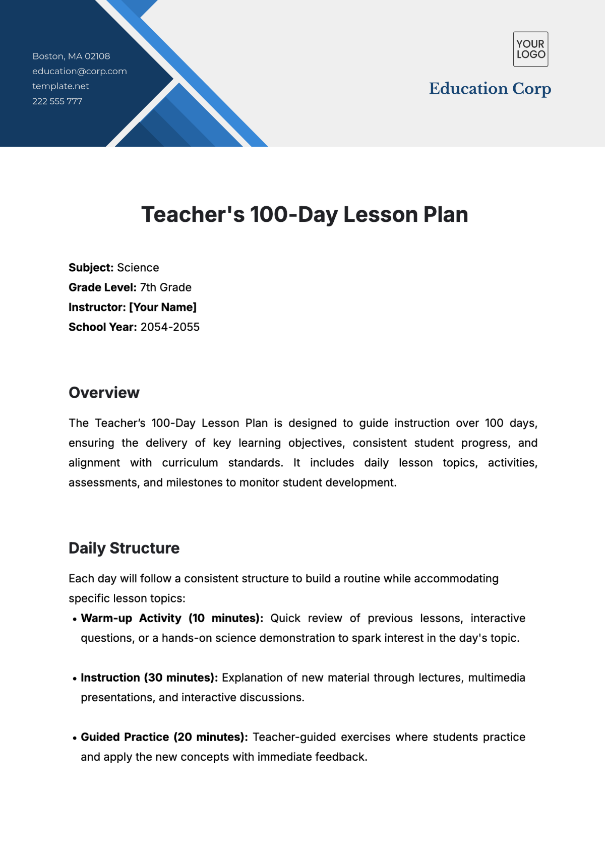 Free Teachers 100 Day Lesson Plan Template To Edit Online Free Teachers 100 Day Lesson Plan Template To Edit Online