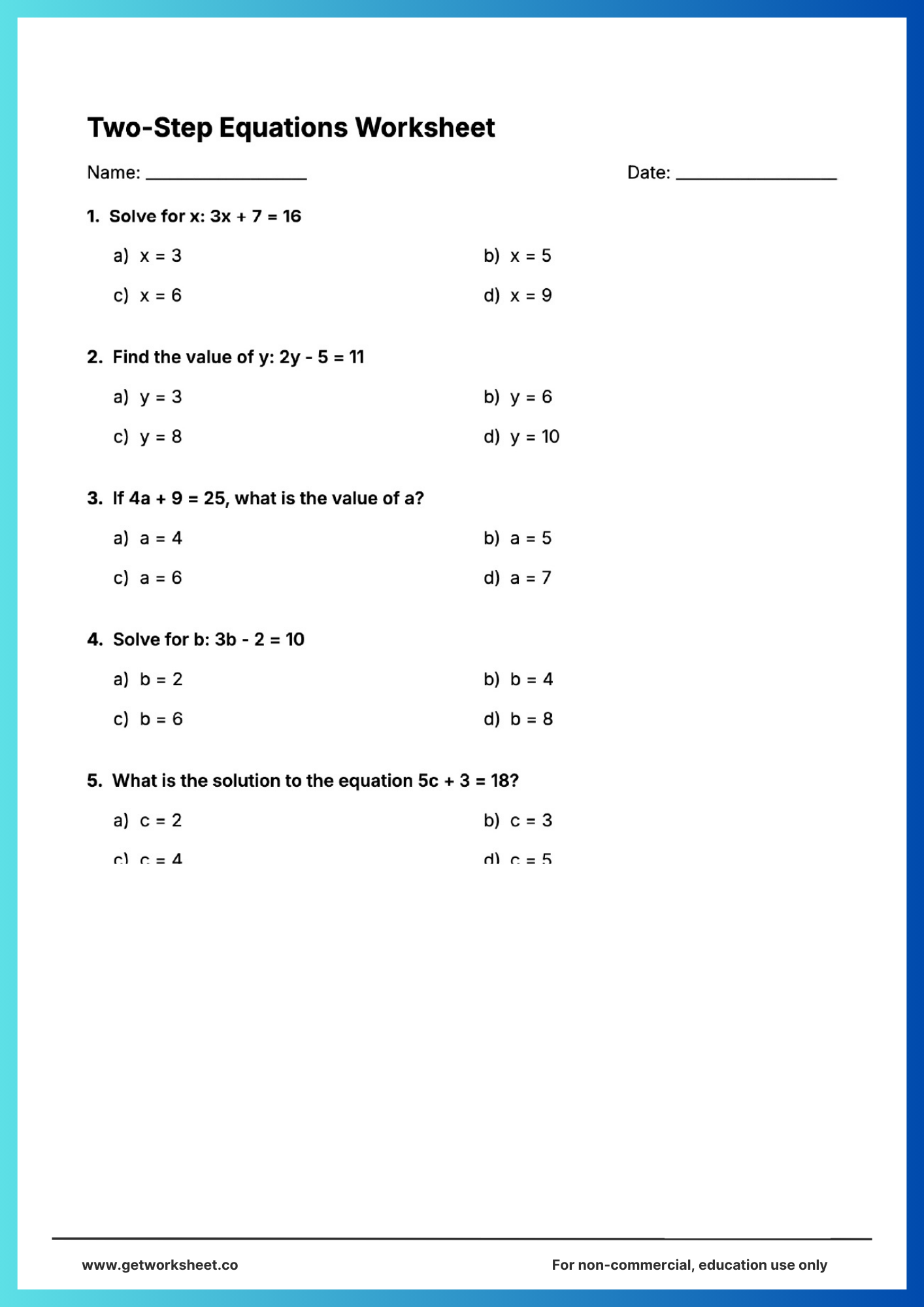 Free Two Step Equations Worksheets Worksheets Get Worksheet Free Two Step Equations Worksheets Worksheets Get Worksheet