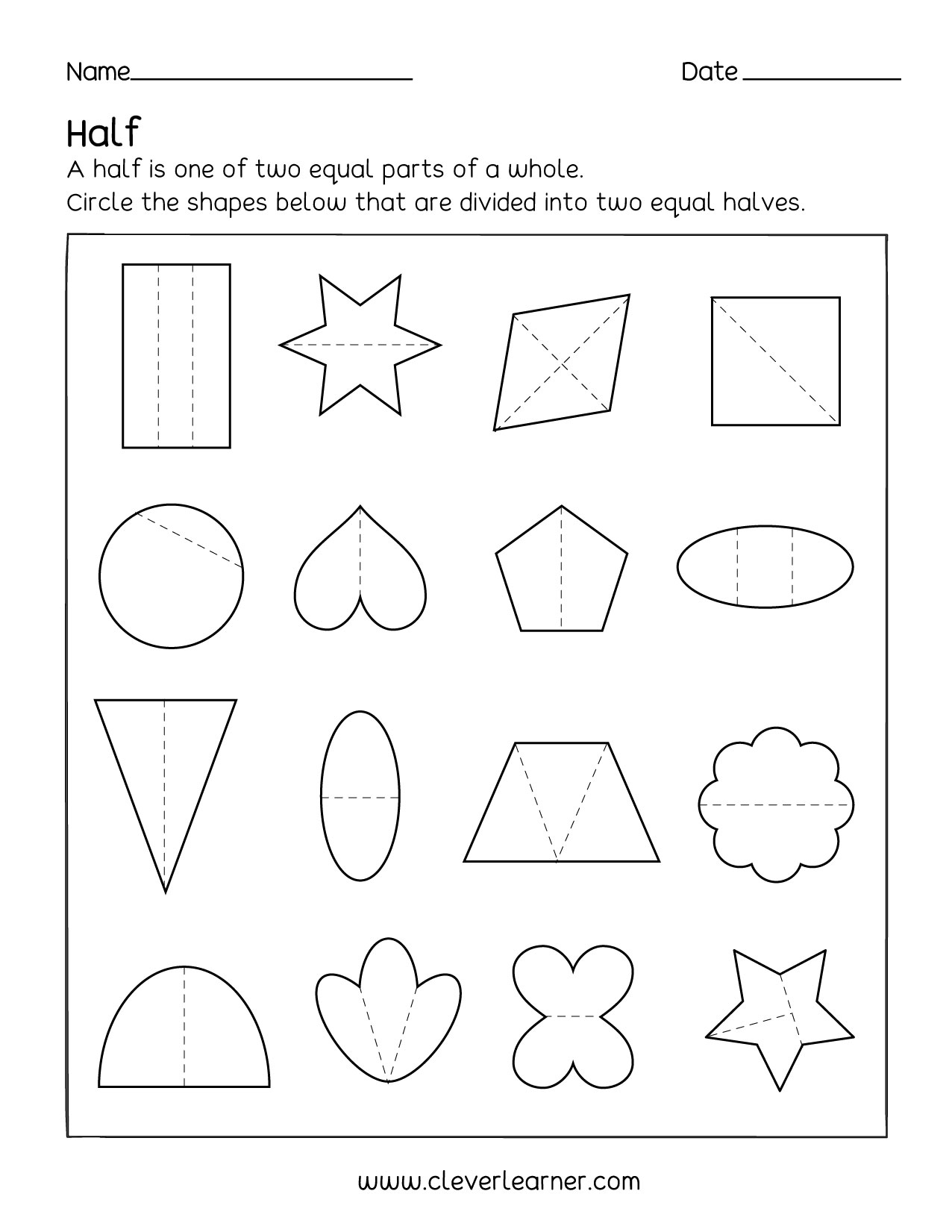 Part Part Whole Fractions 1st Grade Math Worksheet Catholic TheCatholicKid