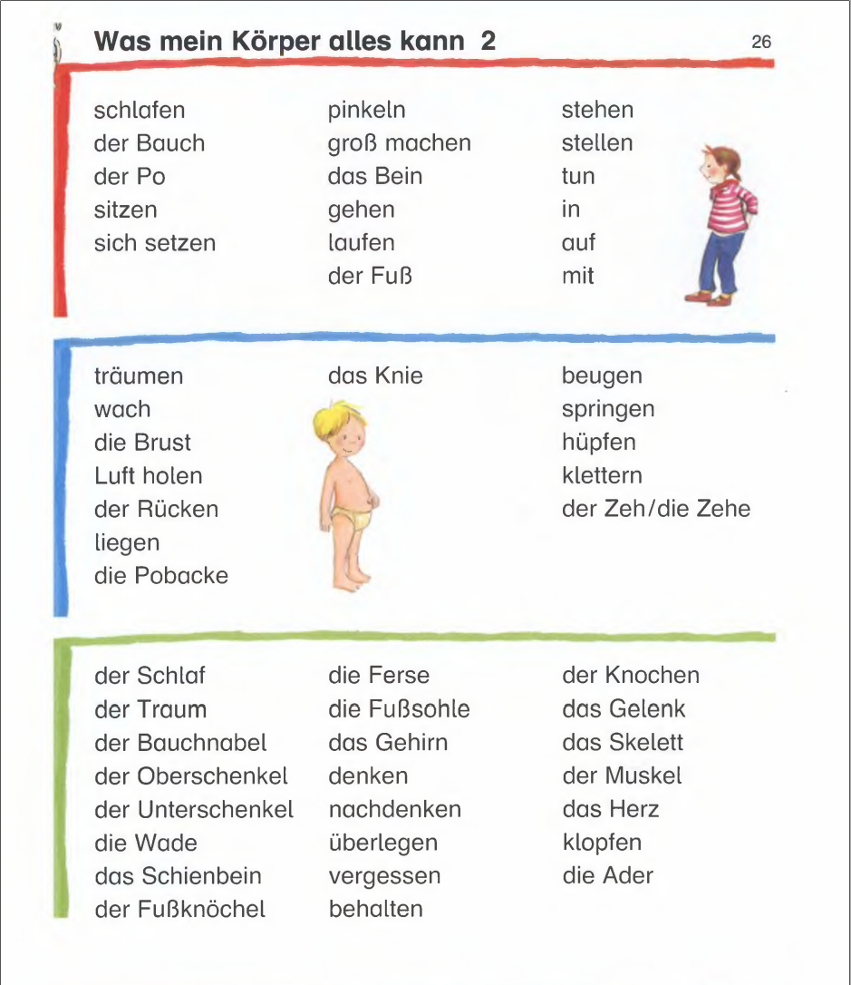 German Learning Topic Vocabulary Body Part 10