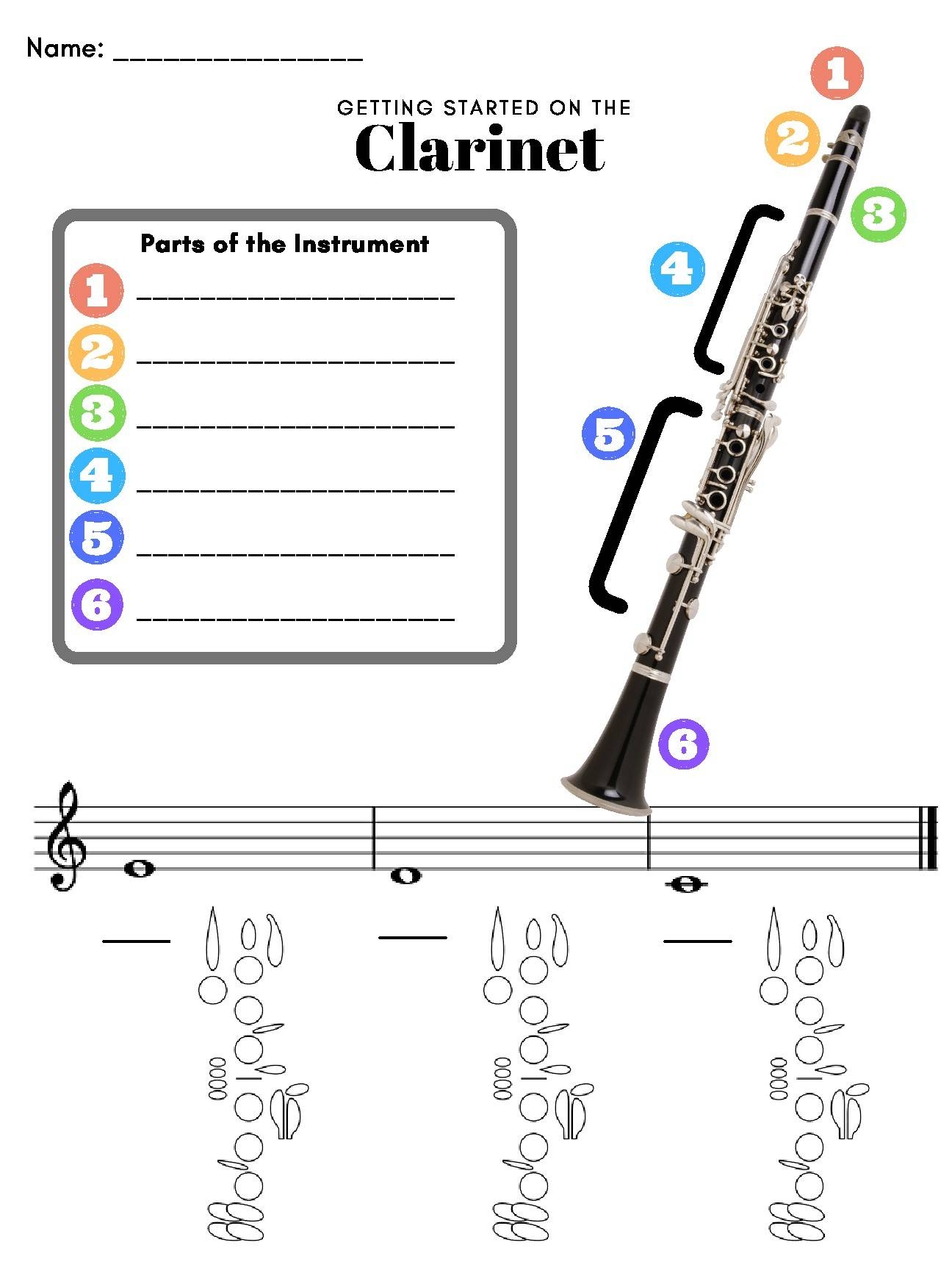Getting Started On Clarinet Worksheet By Kathryn Kennedy TPT Getting Started On Clarinet Worksheet By Kathryn Kennedy TPT