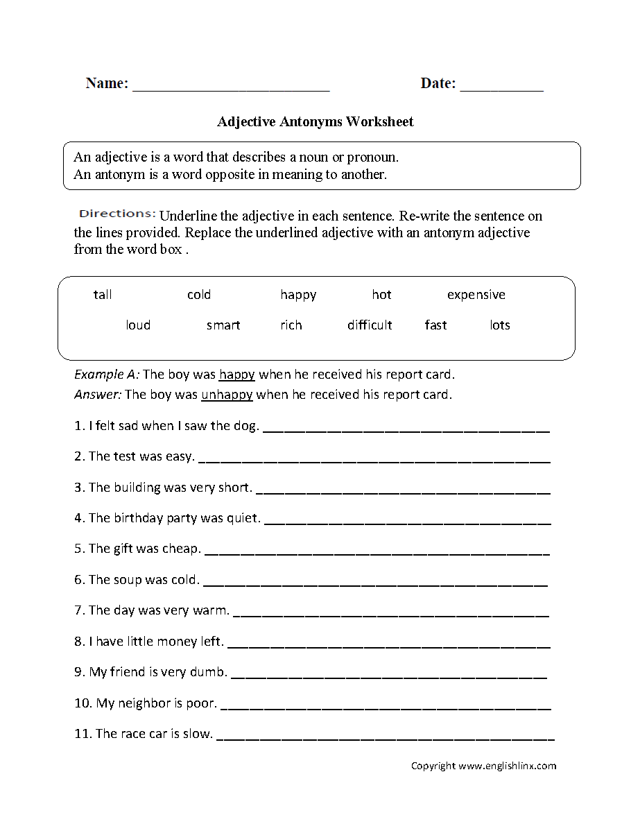 Grammar Worksheets Parts Of Speech Worksheets Worksheets Library