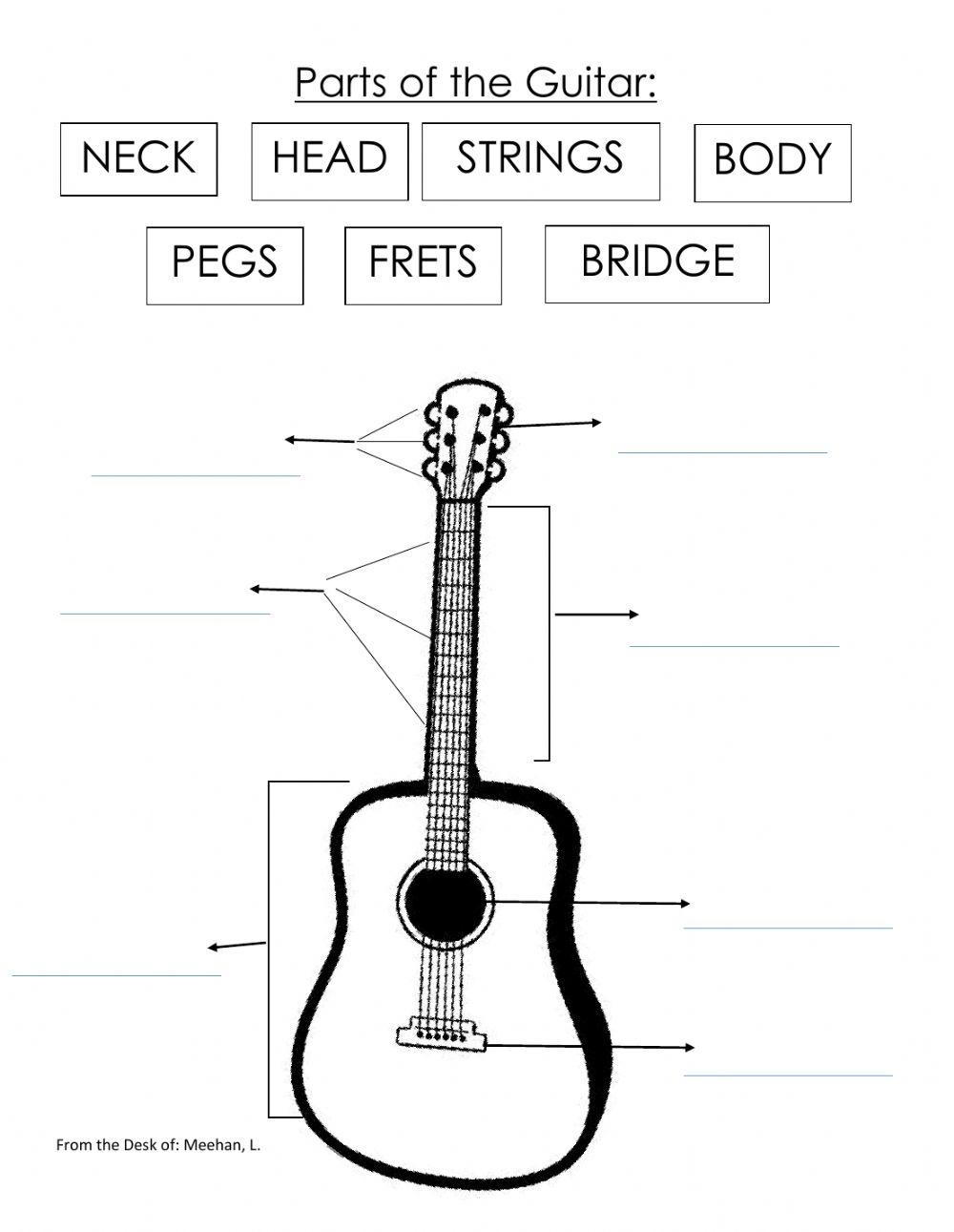 Guitar Part Assessment Worksheet Worksheets Library Guitar Parts Interactive Worksheet Worksheets Library