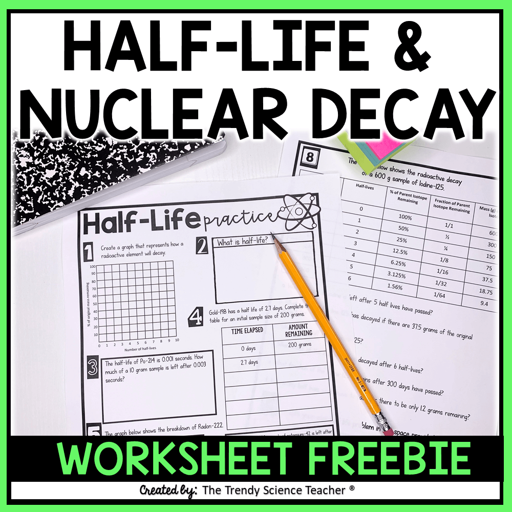 Half Lives Review Worksheet Answer Key For Exam Preparation Studocu