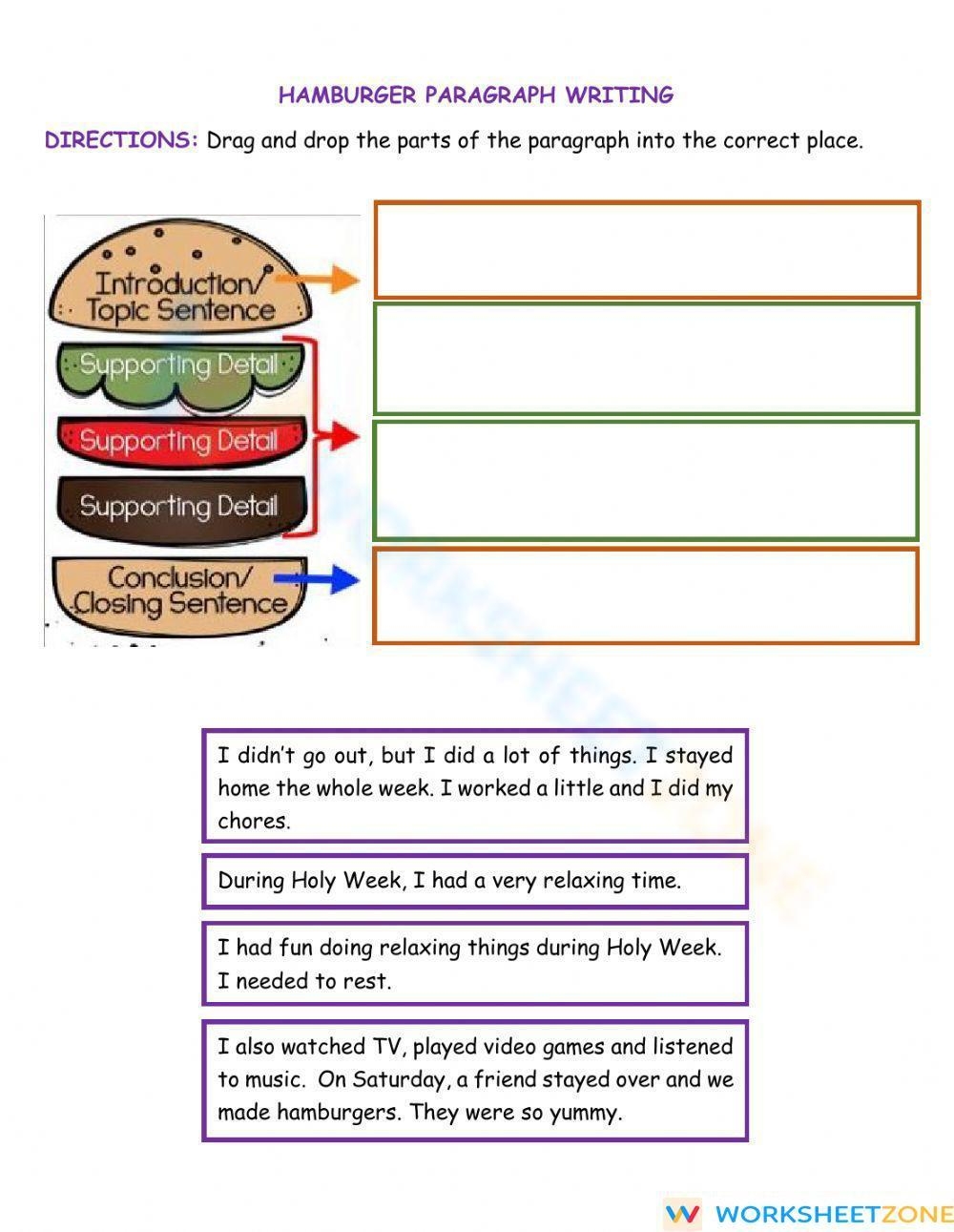 Hamburger Paragraph Writing Worksheet Worksheets Library