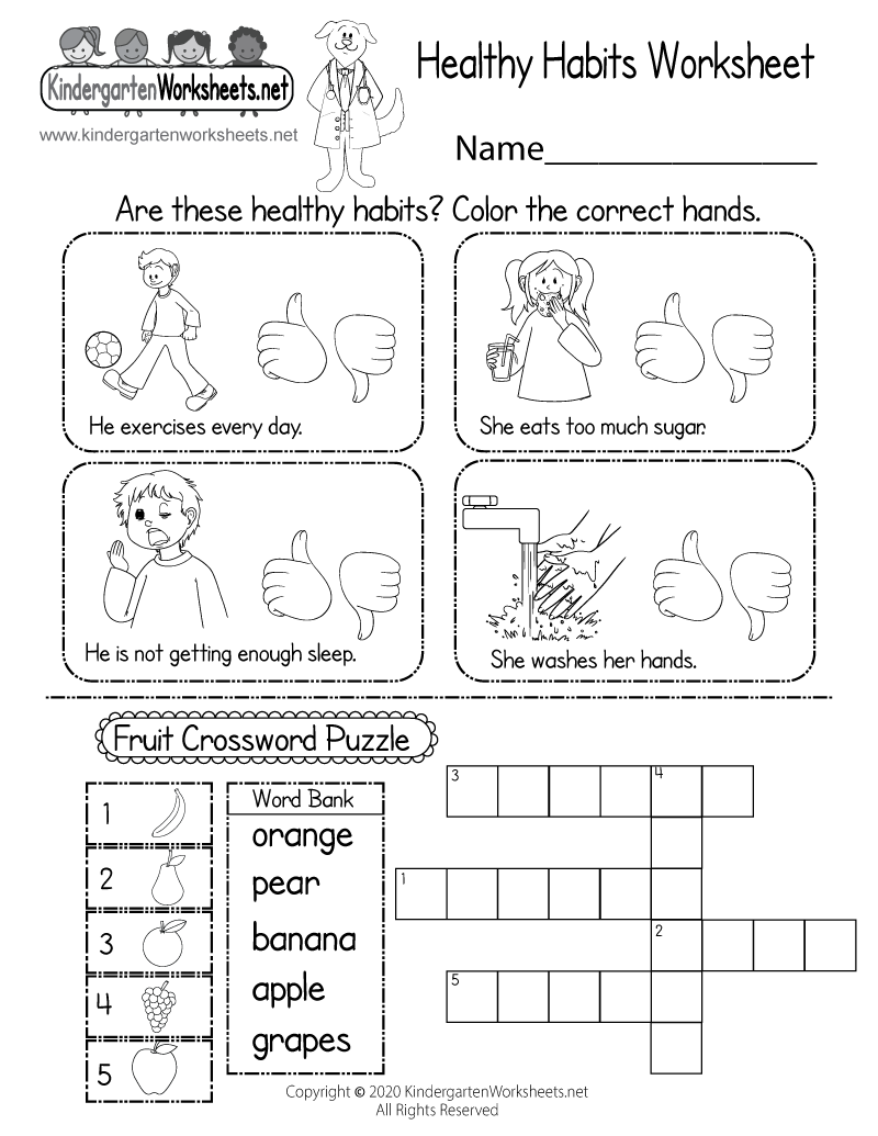 Healthy Habits Worksheet Free Printable Digital PDF Healthy Habits Worksheet Free Printable Digital PDF