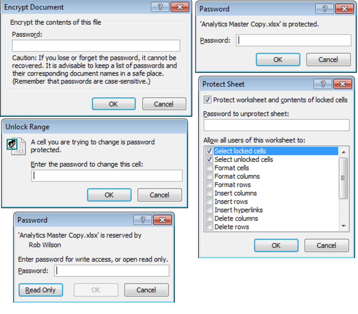 How To Password Protect Excel Spreadsheets Worksheets Or A Cell Range In Excel 2007 And Excel 2010 HubPages