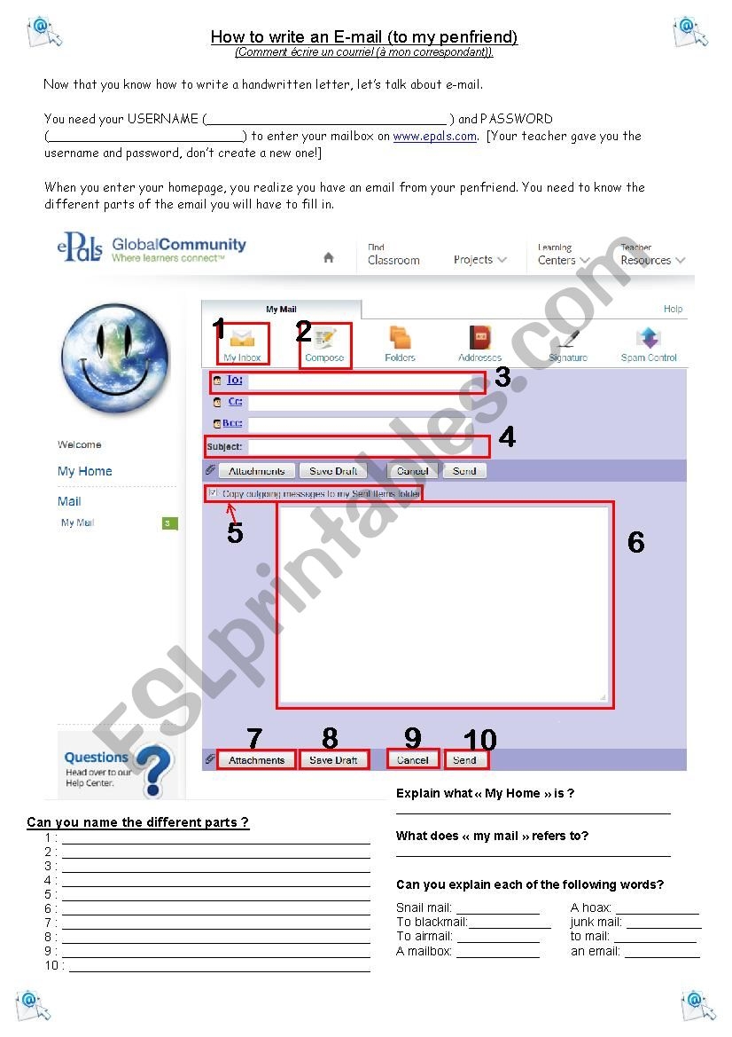 How To Write An Email To My Penfriend Part 1 2 ESL Worksheet By Punkyscoby How To Write An Email To My Penfriend Part 1 2 ESL Worksheet By Punkyscoby