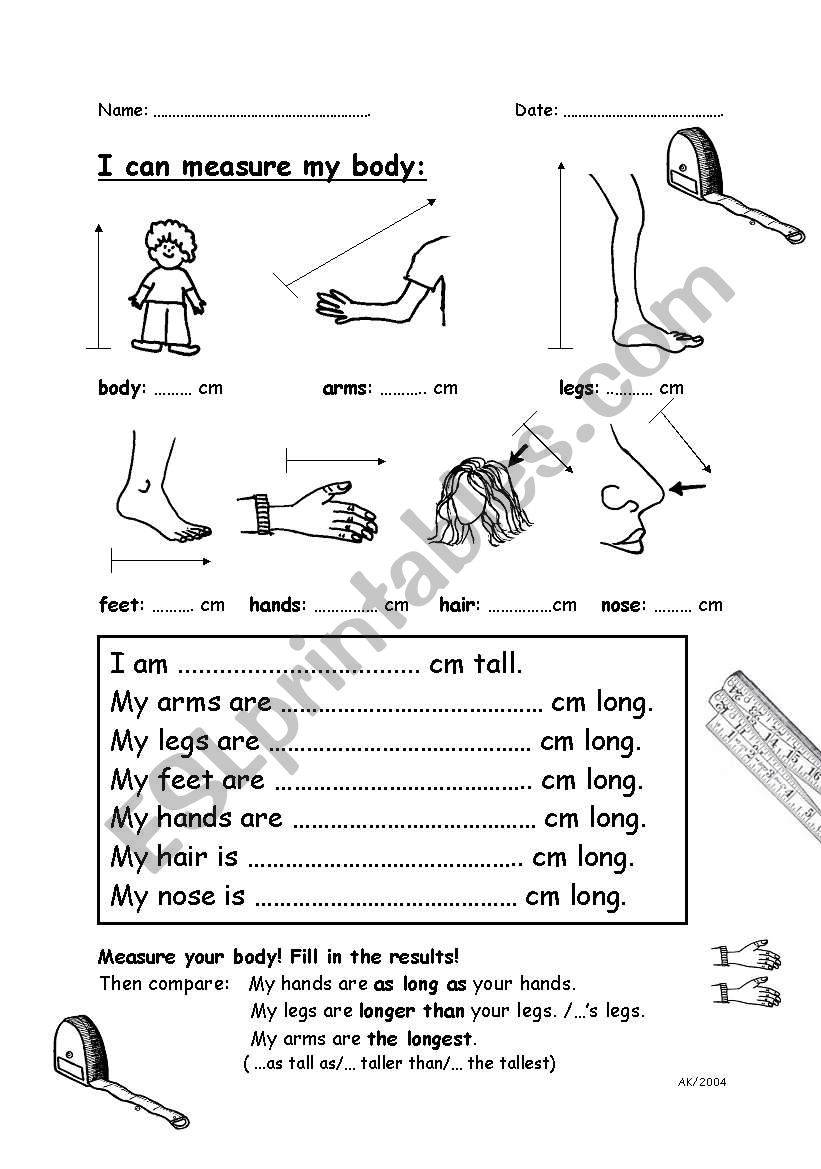 I Can Measure My Body ESL Worksheet By Marylin I Can Measure My Body ESL Worksheet By Marylin