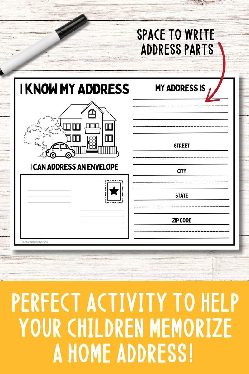 I Know My Address Printable Free Shop On Pinterest