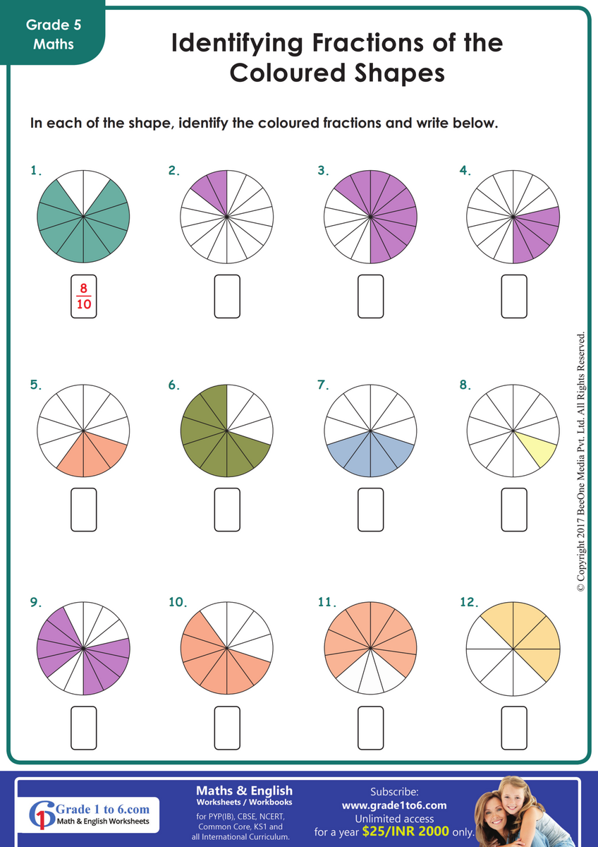 Identifying Fraction Of Shaded Area Worksheet Grade1to6 Worksheets Library Fraction Shading Practice 3rd Grade Worksheet Name Date Studocu