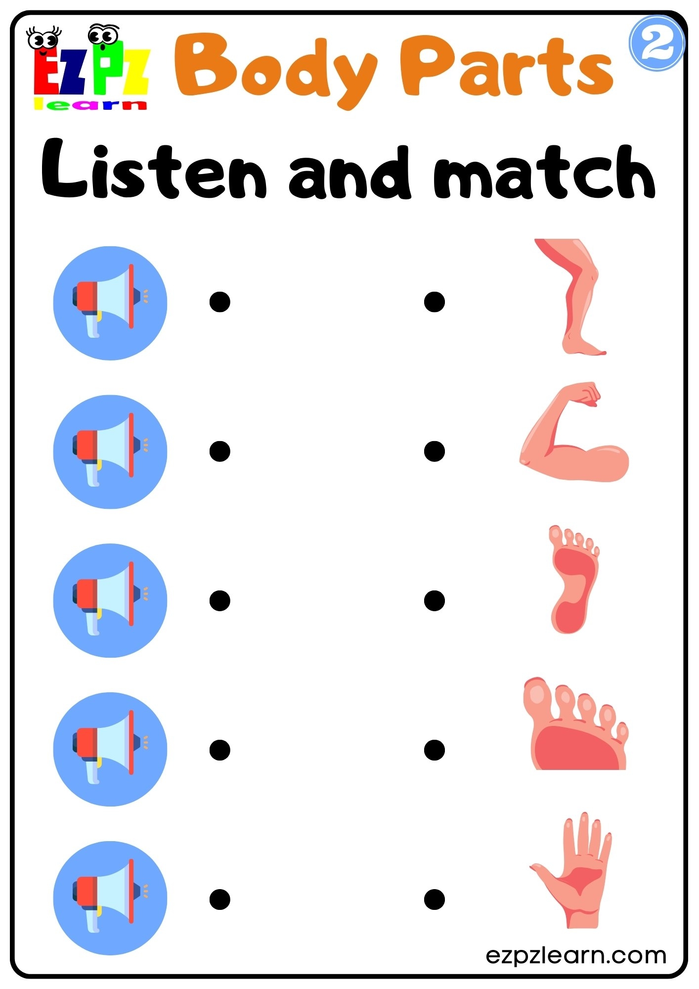 Free Body Parts Worksheets For Kids And Beginner ESL Students Games4esl