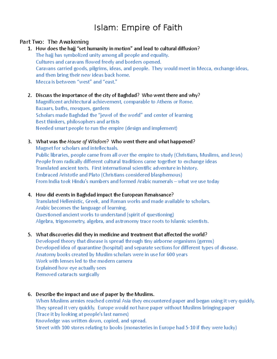 Islam Video Reflection Insights On Cultural Exchange Influence Studocu Islam Video Reflection Insights On Cultural Exchange Influence Studocu