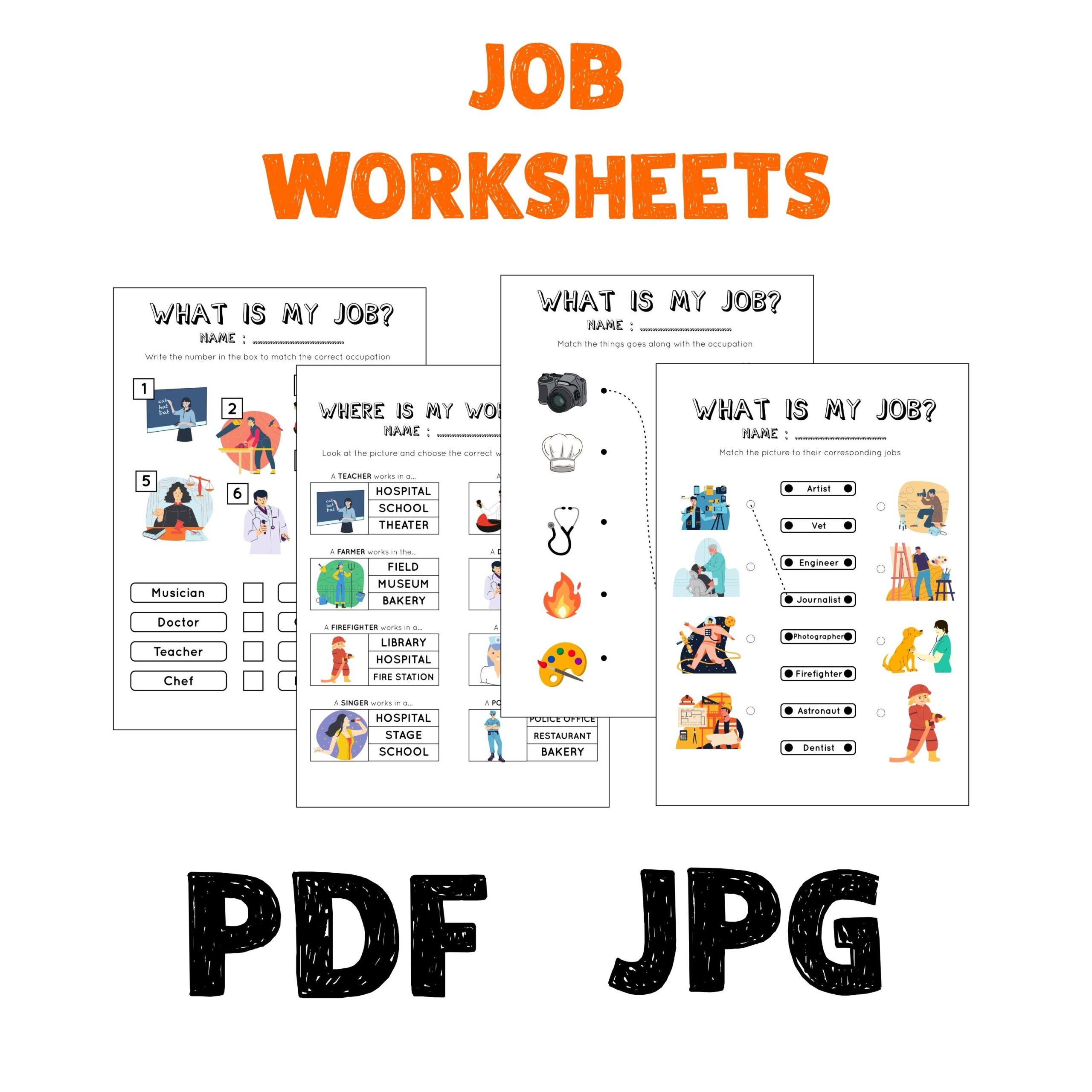 Job Worksheets For Kids Job Worksheets Worksheets For Kids Printable Worksheet Practice Sheets Shape Works Teacher Kids Worksheet Etsy