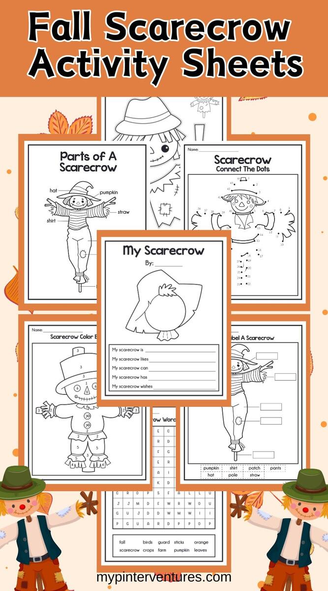 Kids Fall Scarecrow Activity Sheets My Pinterventures