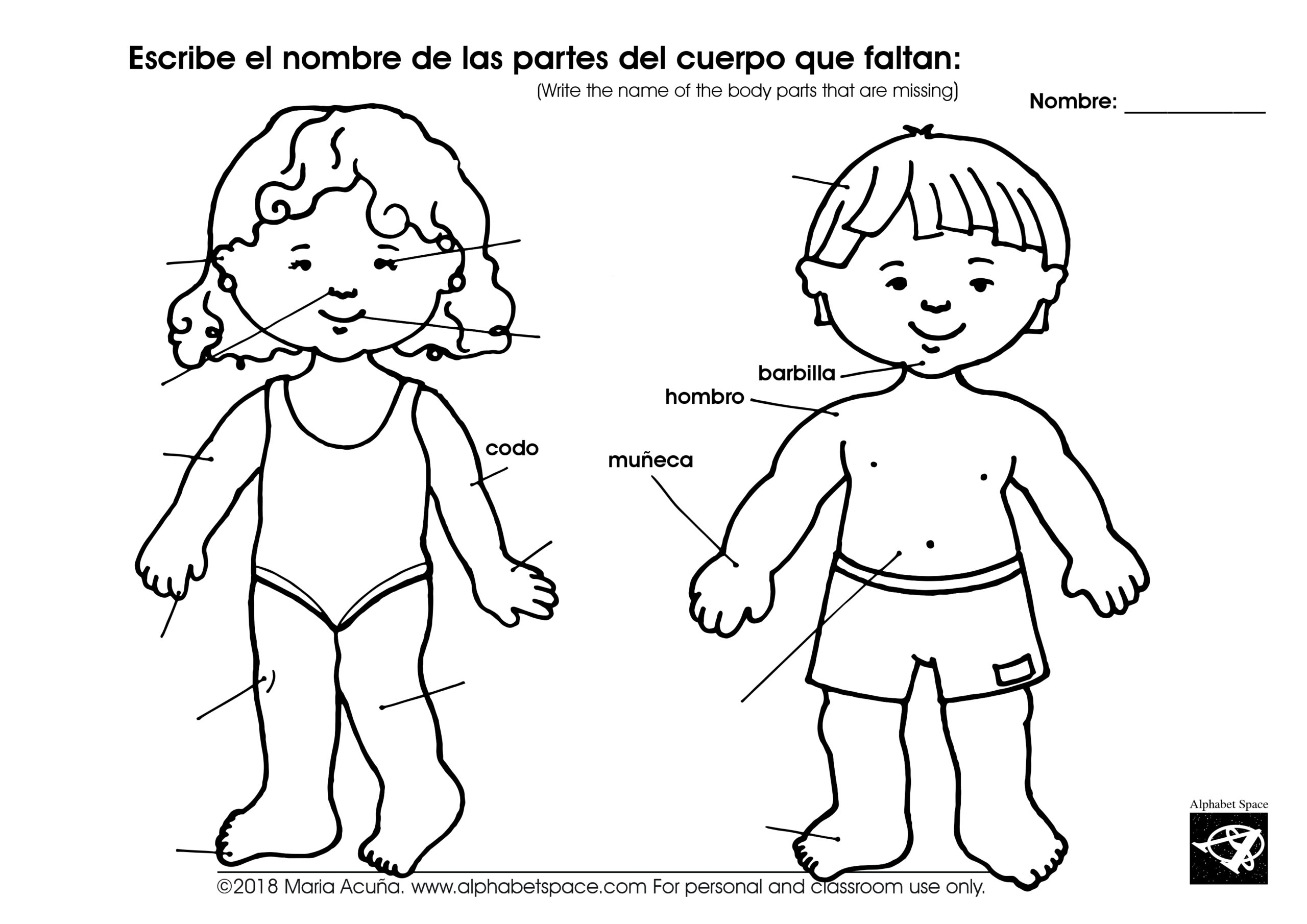 Las Partes Del Cuerpo Body Parts Spanish Learning Resources