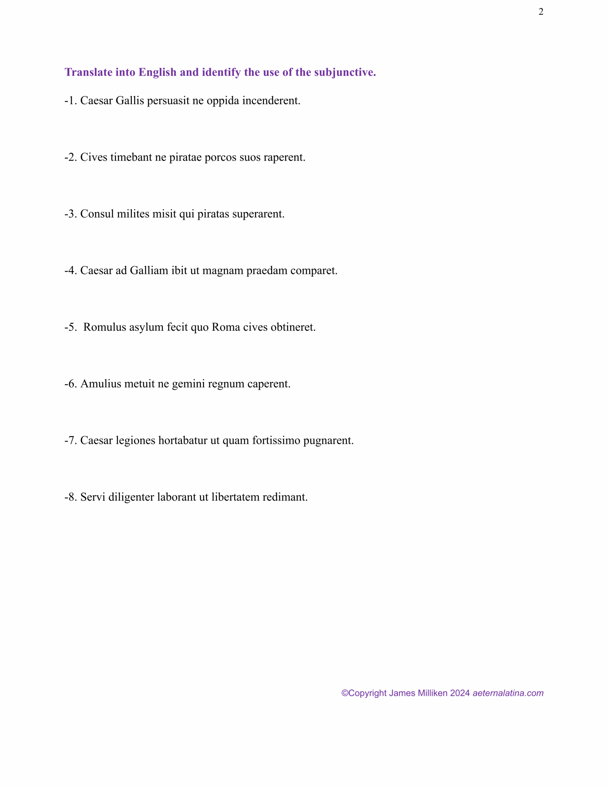 Latin Subjunctive Suite Aeterna Latina