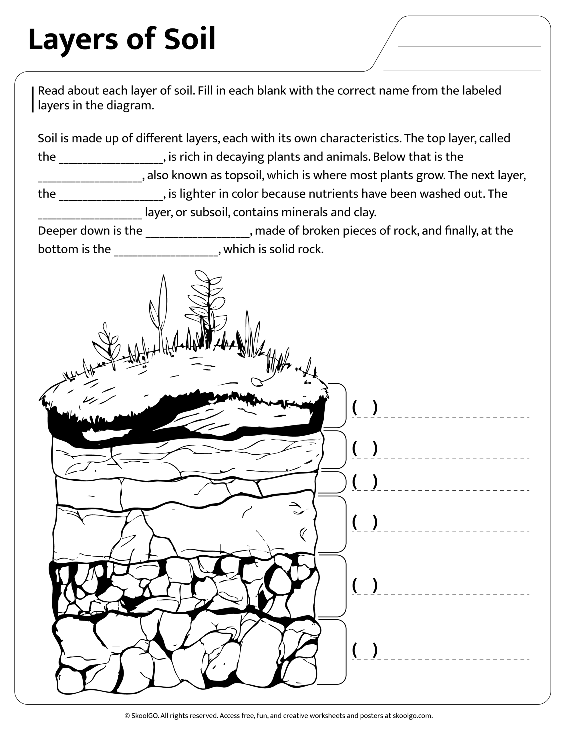 Layers Of Soil For Teachers Perfect For Grades 4th 5th 6th Worksheets Library