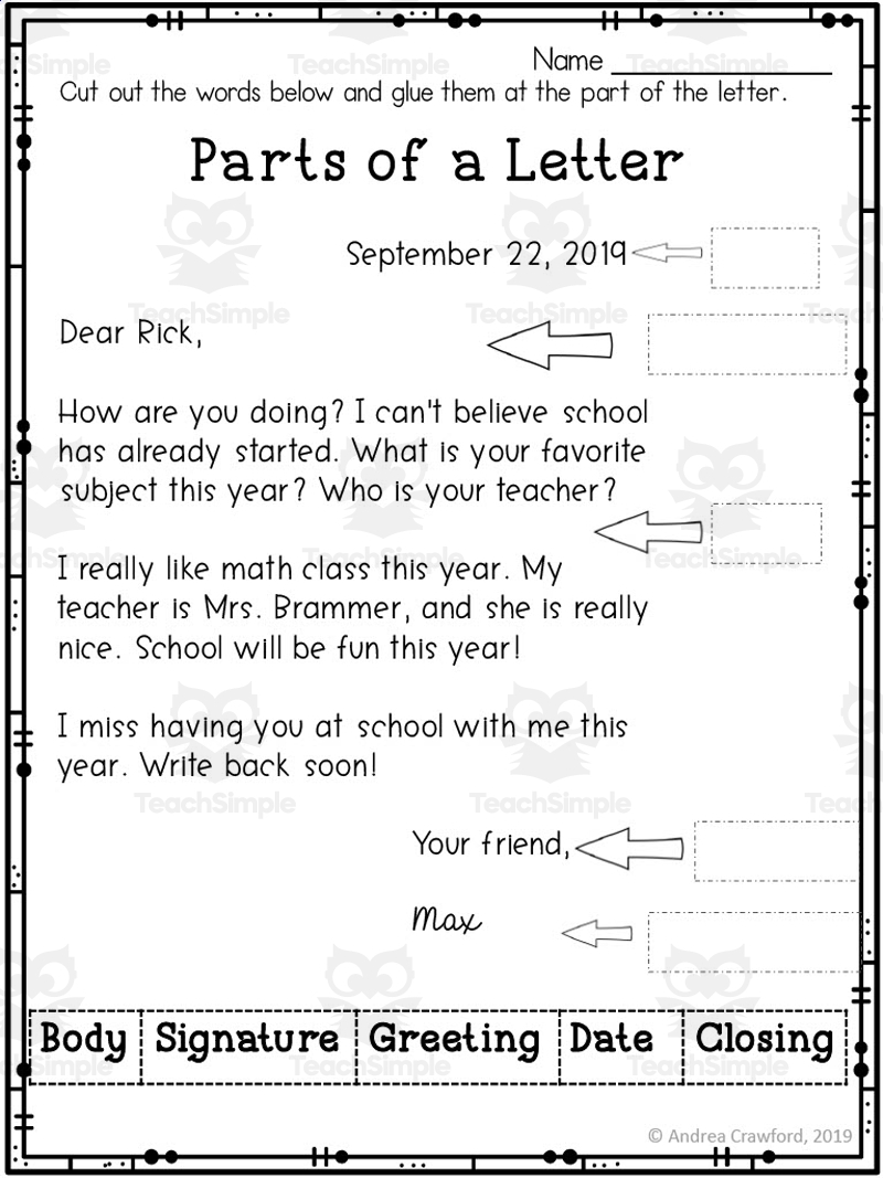 Friendly Letter Activities For 2nd Grade Students Around The Kampfire