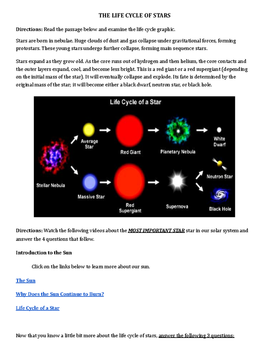 Life Cycle Of Stars Key Stages And The Role Of The Sun Studocu Life Cycle Of Stars Key Stages And The Role Of The Sun Studocu