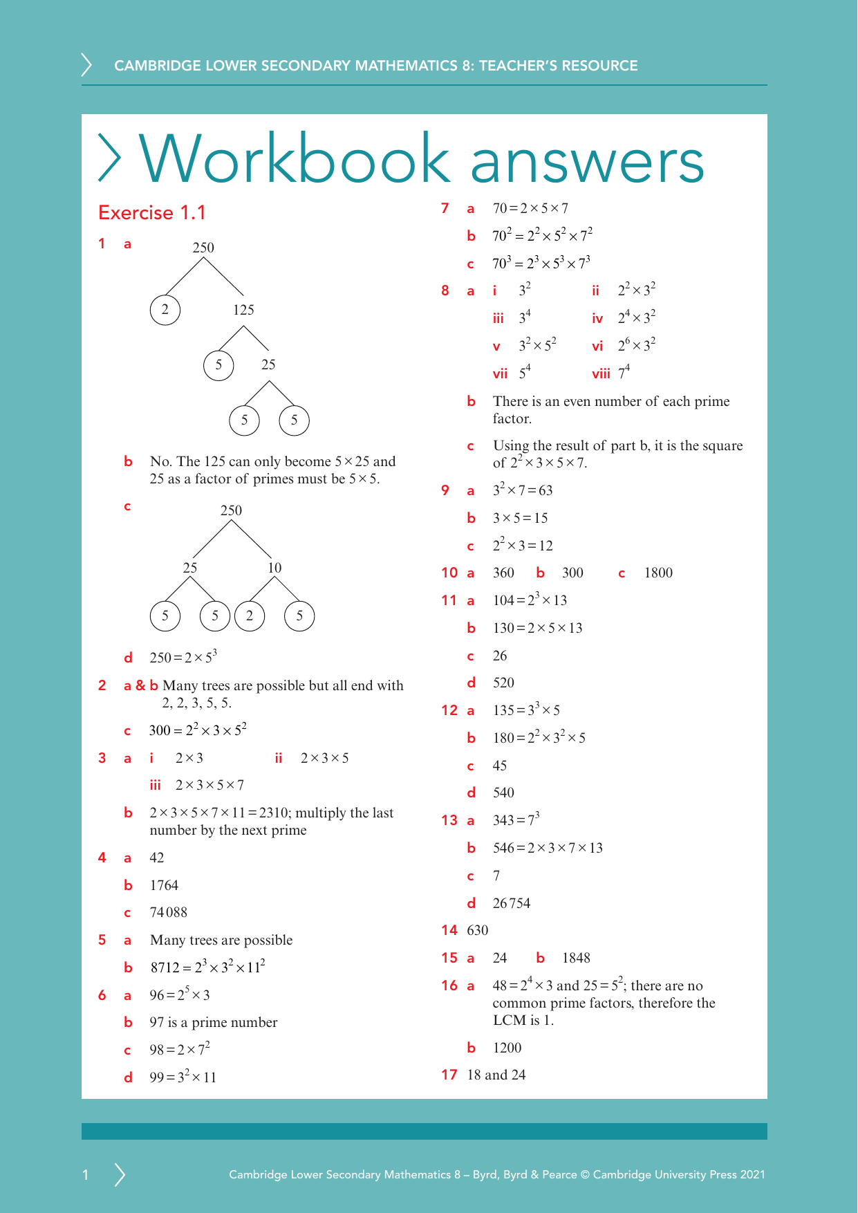 Math Workbook Answers Prime Factors Algebra Math Workbook Answers Prime Factors Algebra