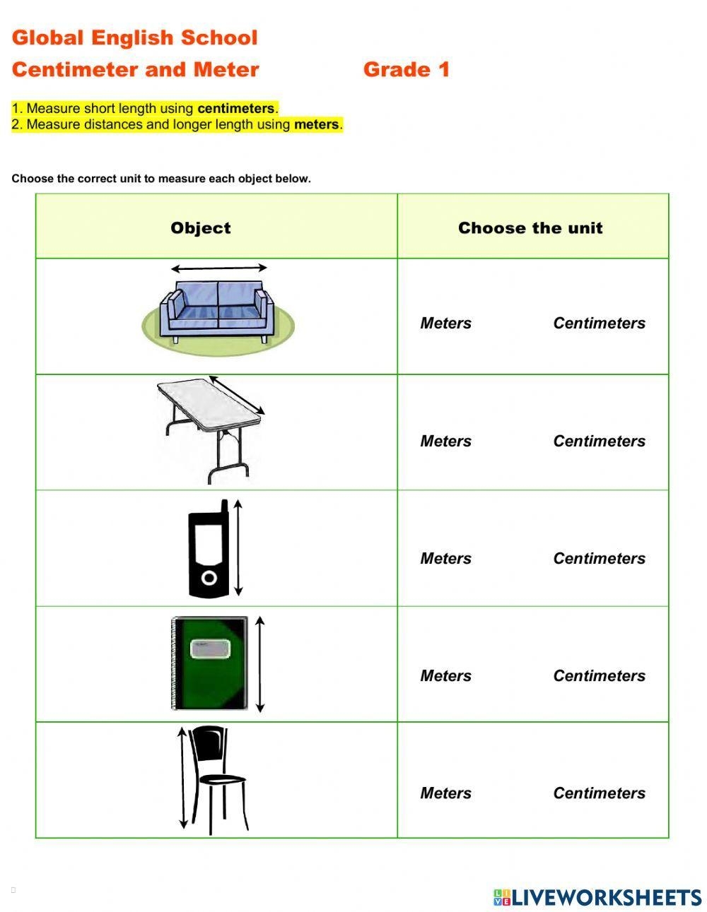 Measure In Meter And Centimeter Interactive Worksheet Live Worksheets Library Measure In Meter And Centimeter Interactive Worksheet Live Worksheets Library