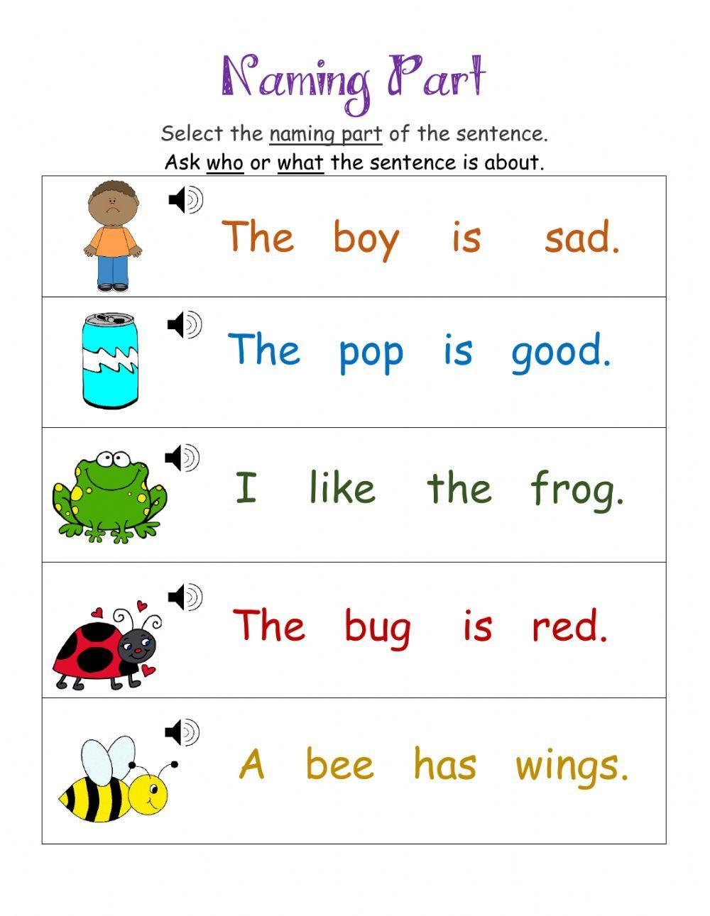 Naming Part Of A Sentence DJ Interactive Worksheet Worksheets Library Naming Part Of A Sentence DJ Interactive Worksheet Worksheets Library