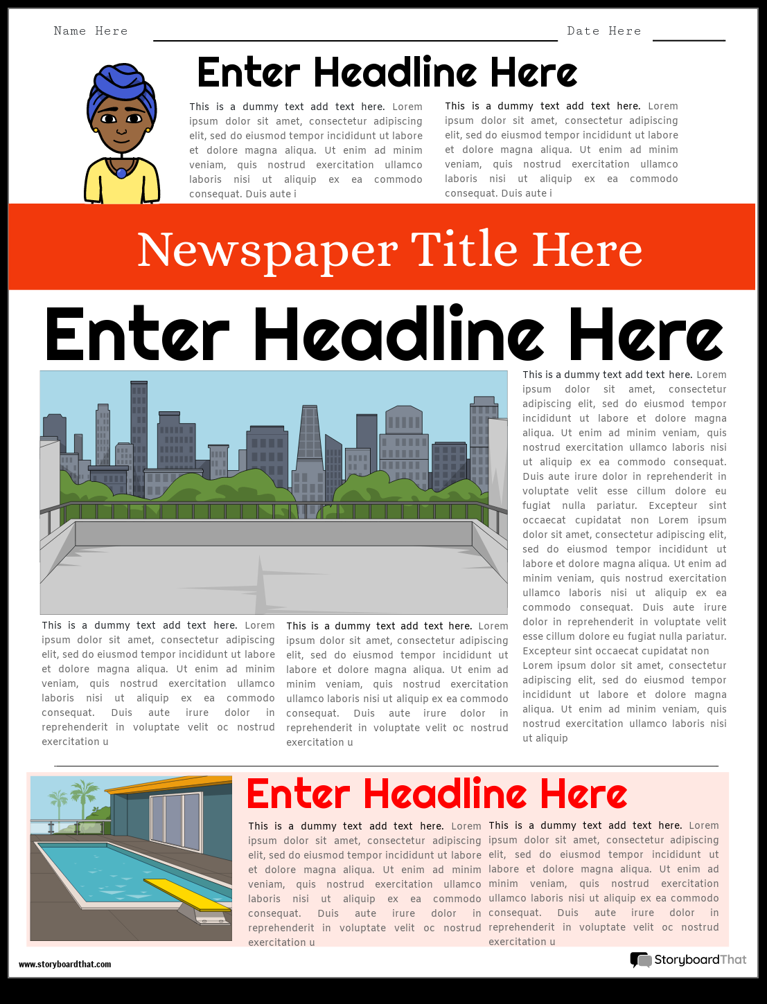 Newspaper Project Templates Create With Storyboard That Newspaper Project Templates Create With Storyboard That