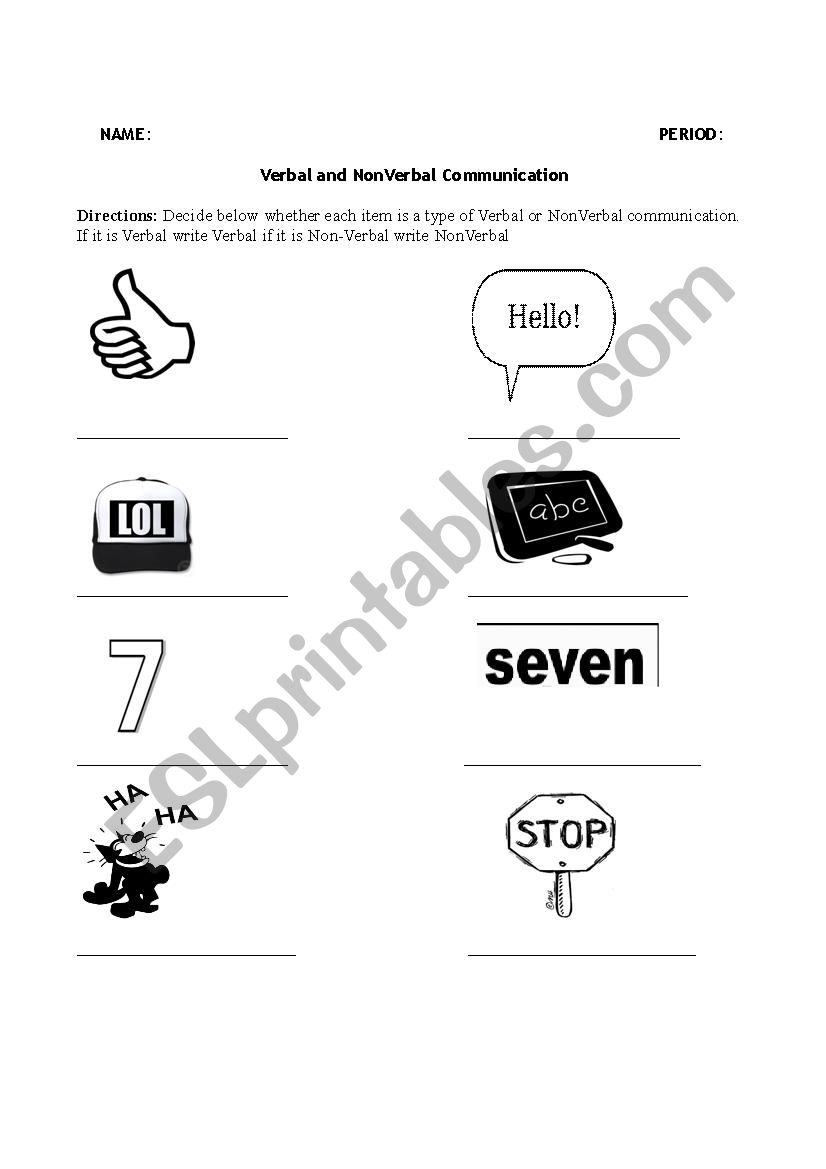 NonVerbal And Verbal Communication ESL Worksheet By Cdh409 Worksheets Library