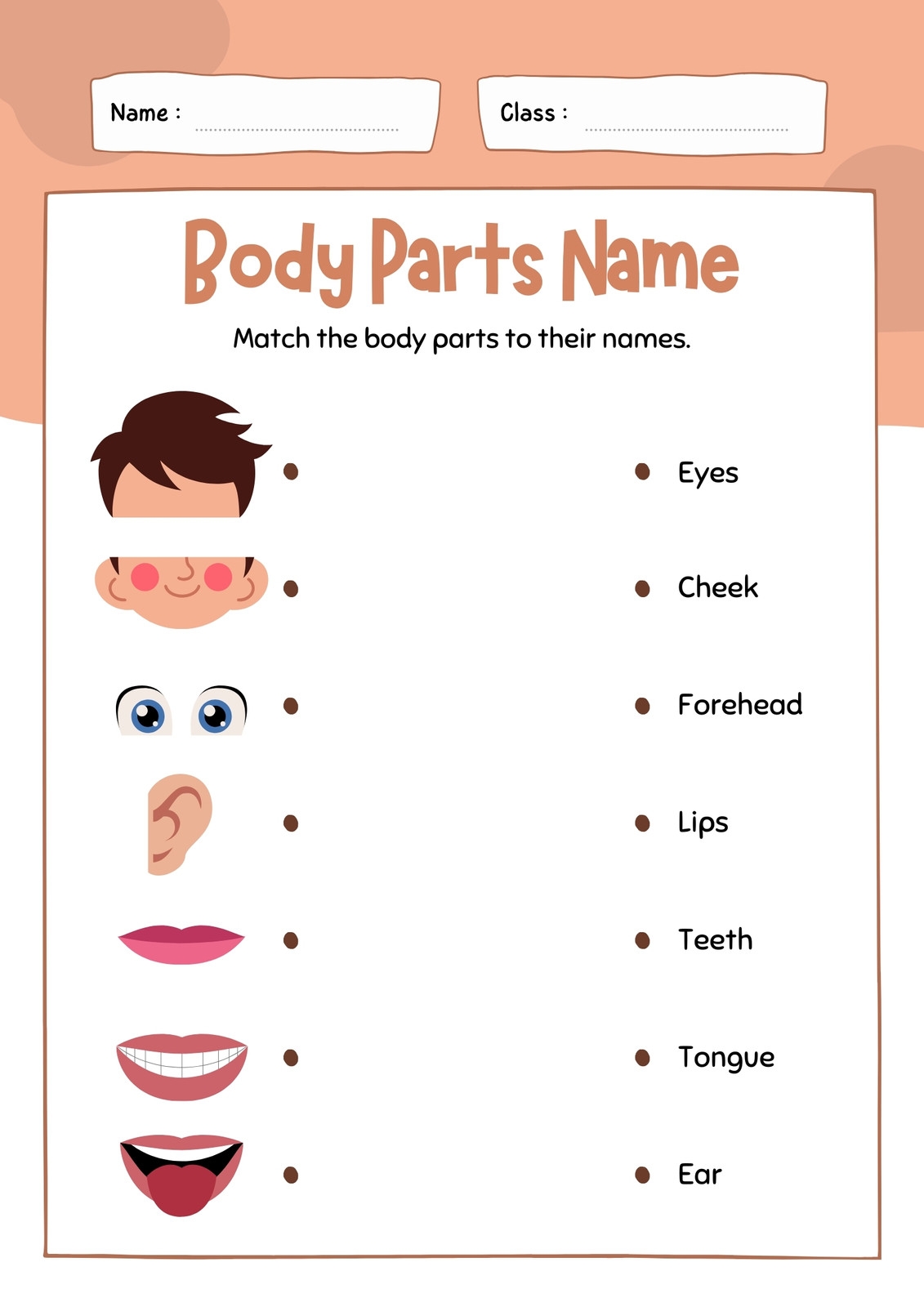 Page 2 Customize 82 Body Parts Worksheets Templates Online Canva