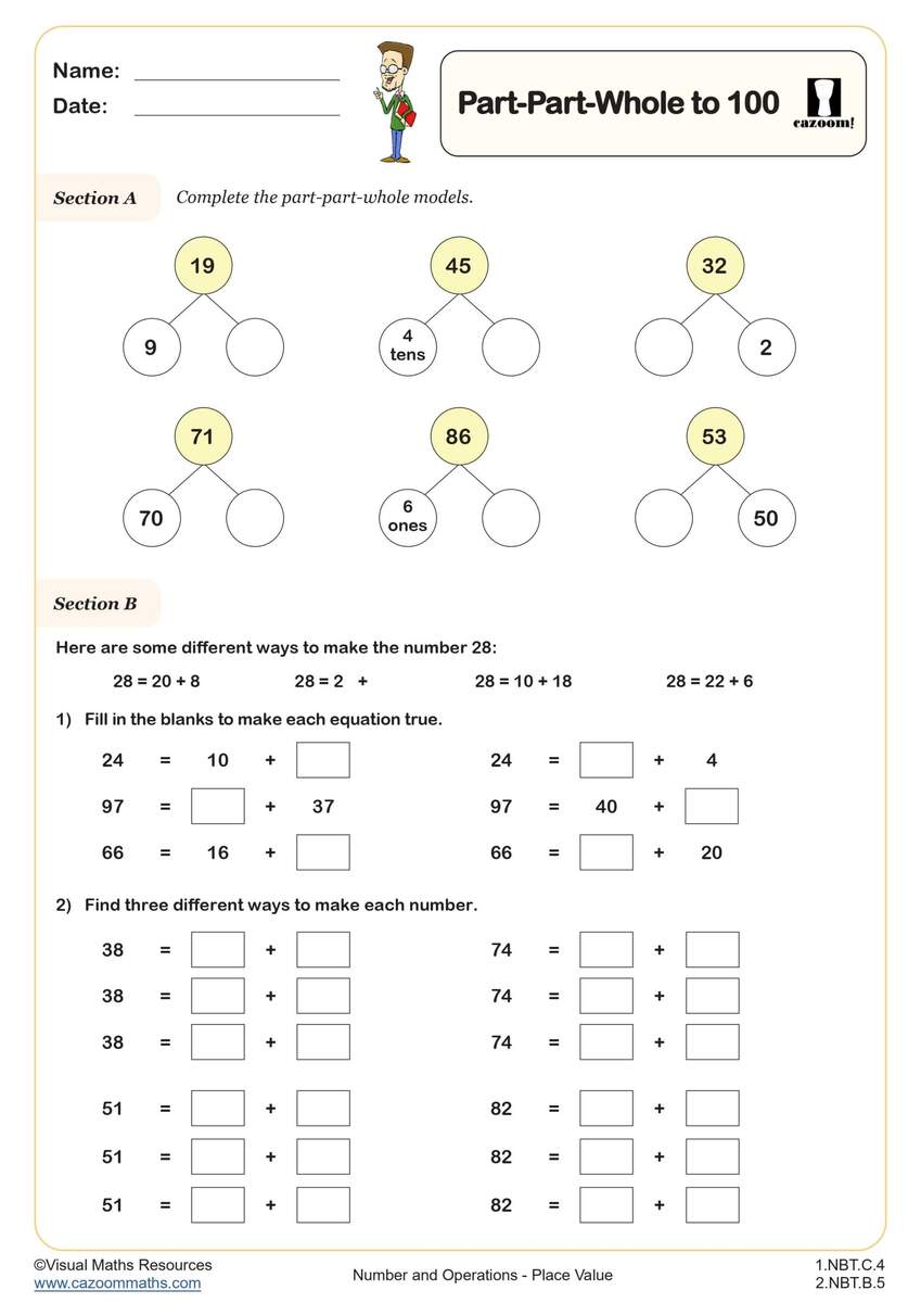 Part Whole Fractions 1st Grade Math Worksheet Catholic TheCatholicKid