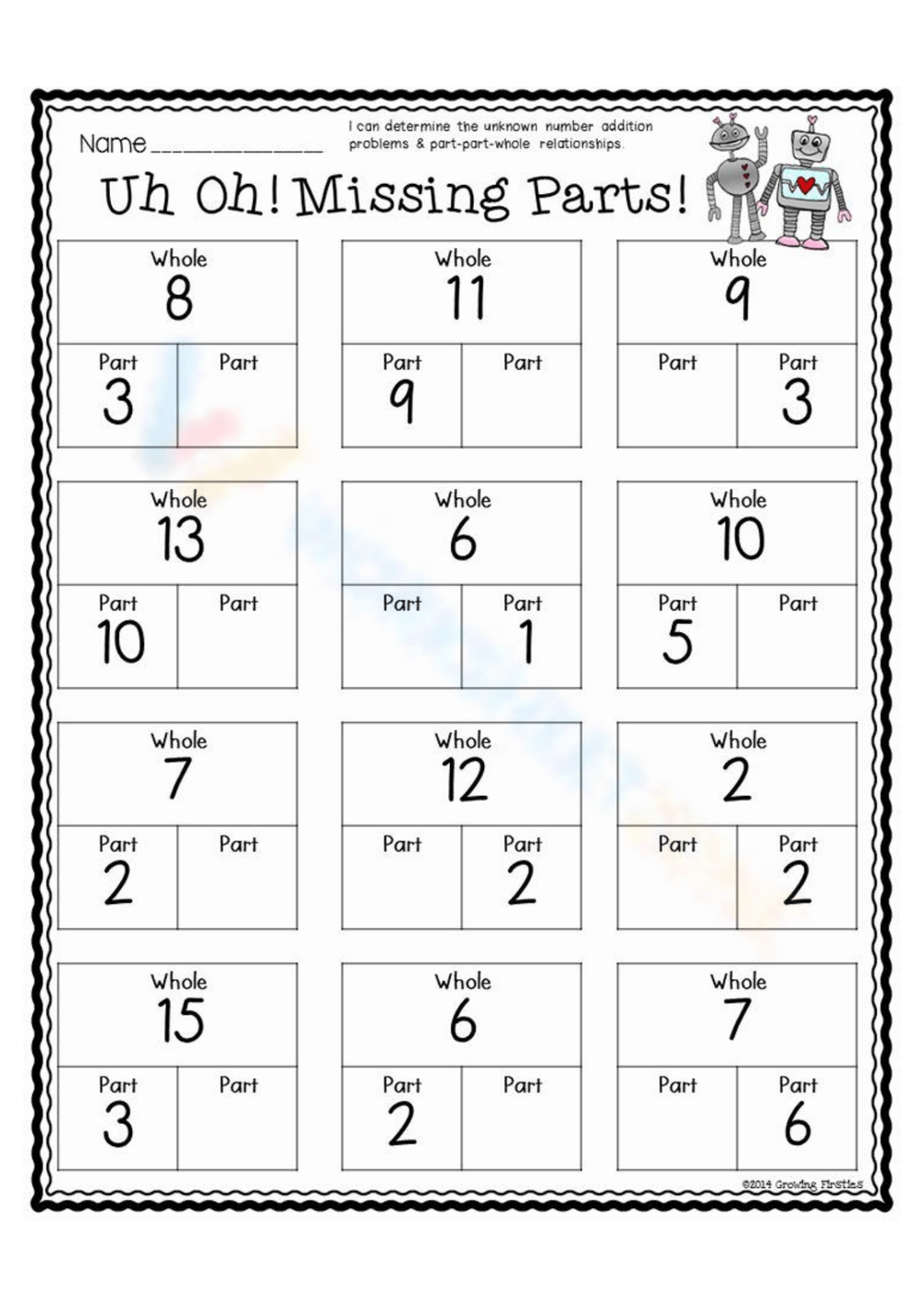 Part Part Whole Worksheets First Grade Part Part Whole Free Coloring Pages PDF Printables And Worksheets Lesson Tutor