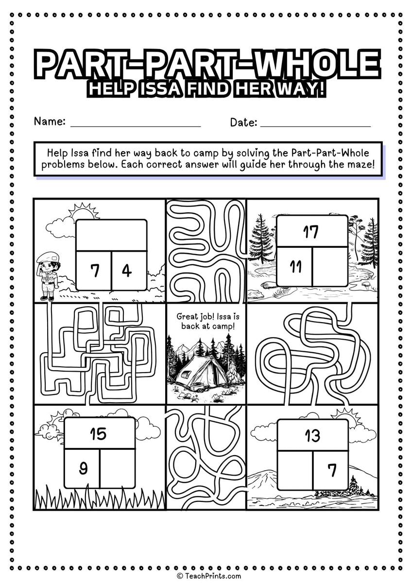 Part Part Whole Worksheets Free Teach Prints Finding The Whole A Worksheet Fun And Engaging 5th Grade Number Operations Worksheet Cazoom Math