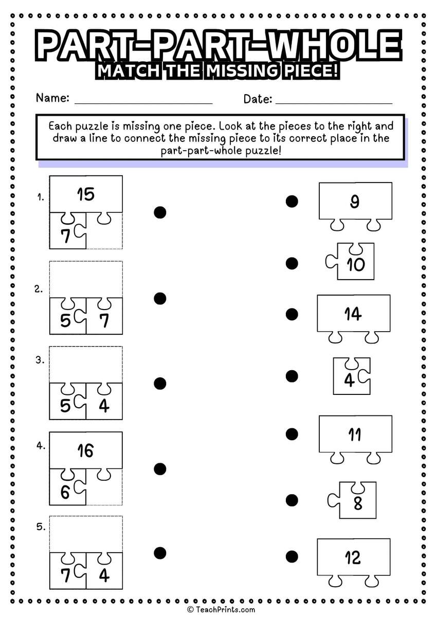 Part Part Whole Worksheets