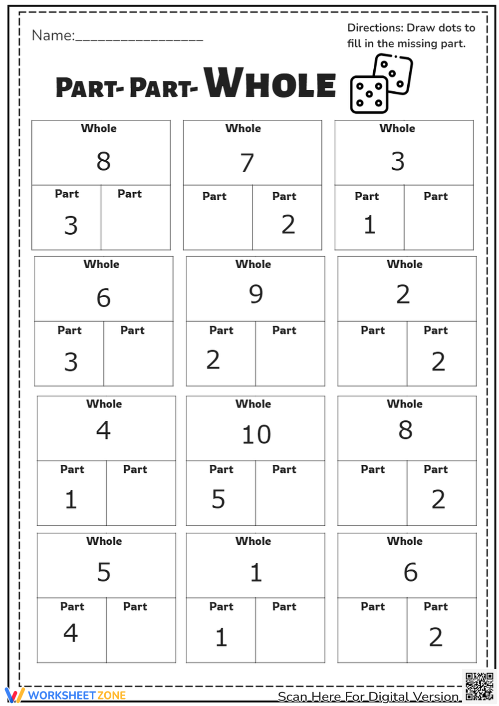 Part Part Whole Worksheets
