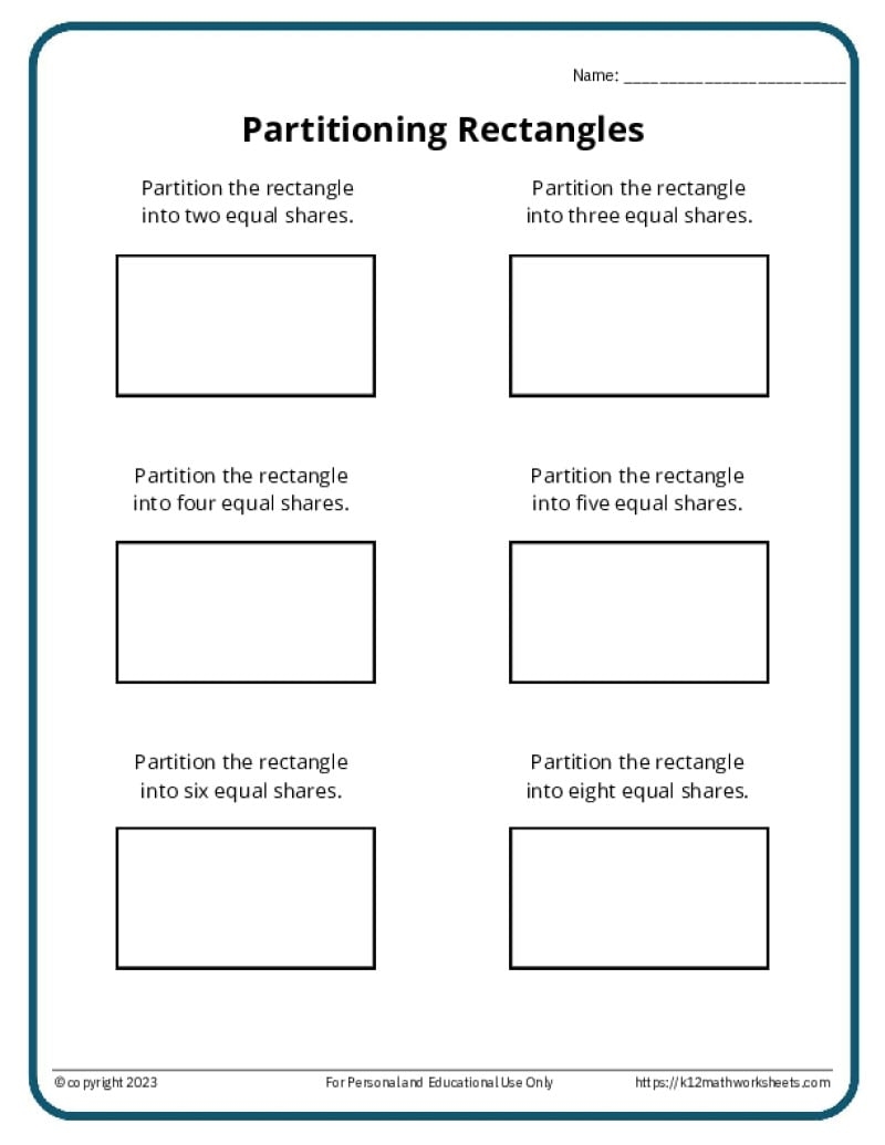 Partition Shapes K12 Math Worksheets Partition Shapes K12 Math Worksheets