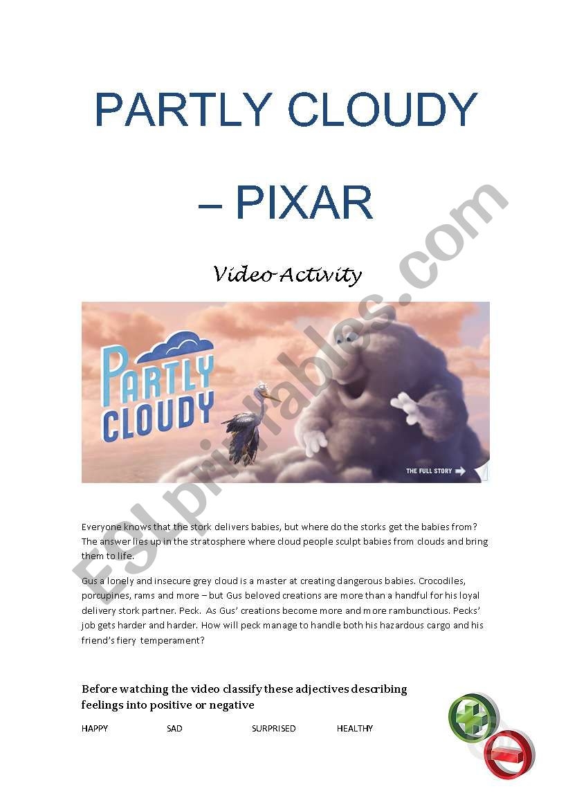 Partly Cloudy Part 1 From 3 ESL Worksheet By Veronica17