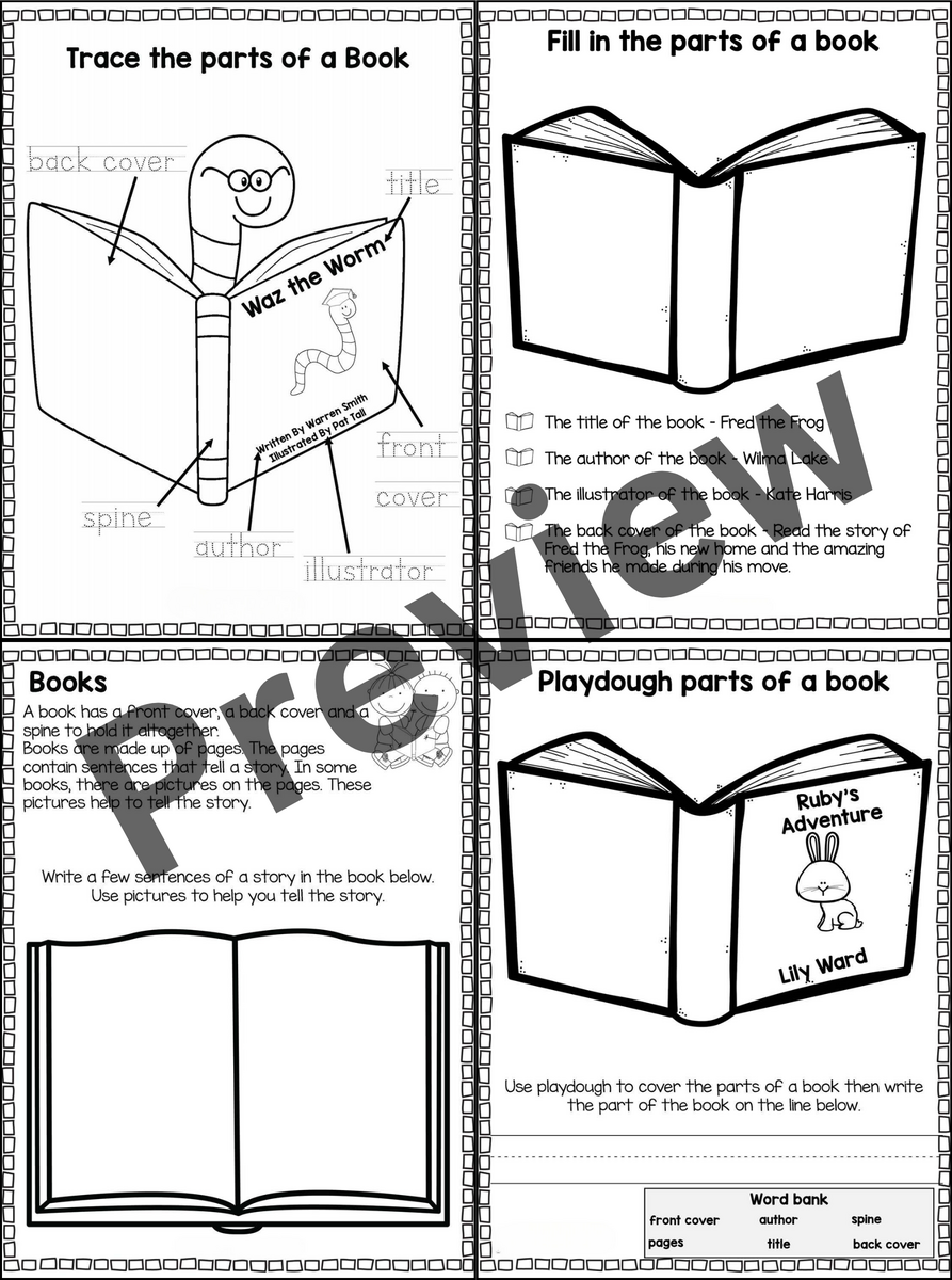 Parts Of A Book Worksheets Vocabulary PreK K 1st 2nd 3rd 4th 5th 6th Made By Teachers Parts Of A Book Worksheets Vocabulary PreK K 1st 2nd 3rd 4th 5th 6th Made By Teachers