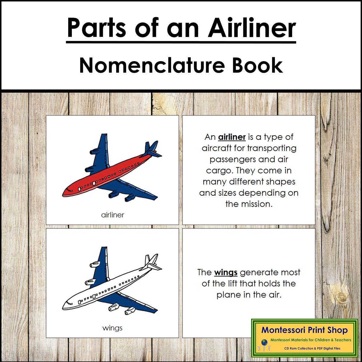 Parts Of An Airliner Book Montessori Nomenclature Made By Teachers
